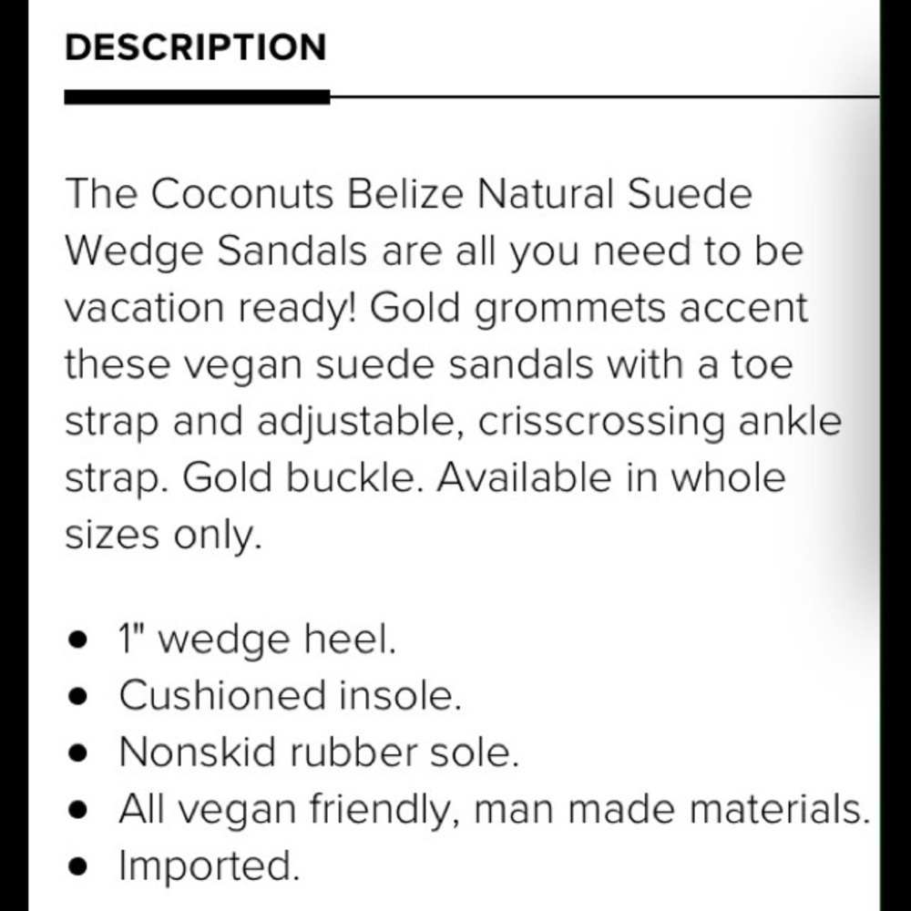 💕COCONUTS by MATISSE💕 Belize Suede Wedge Sandals - Picture 7 of 7